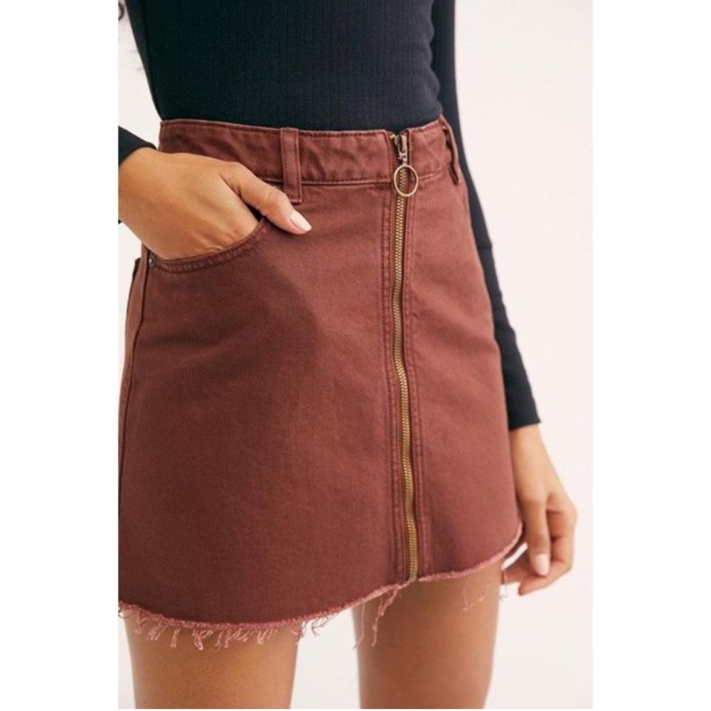 Free‎ People Zip Up Skirt in Brown
